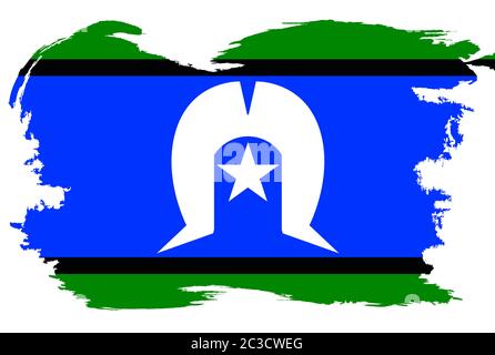 Die Flagge der australischen Torres-Strait-Insulaner Stockfoto