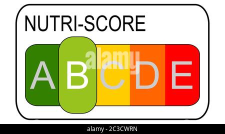 Nutri-Score Label Ebene, 5-Farben Nutrition Label â €“ Illustration Stockfoto