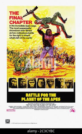 Battle for the Planet of the Apes - Vintage Movie Poster Stockfoto