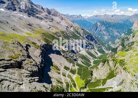 Nationalpark Stilfser Joch - Valle del Braulio - Luftbild Stockfoto