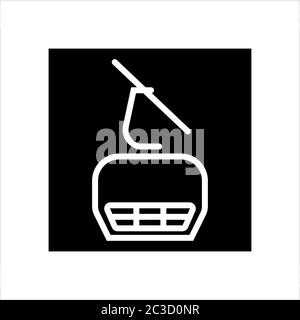 Ski Lift Icon, Aerial Lift Icon Vektor-Kunst Illustration Stock Vektor