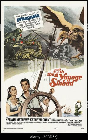 Die 7. Reise von Sinbad - Vintage Movie Poster Stockfoto