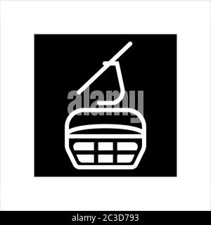 Ski Lift Icon, Aerial Lift Icon Vektor-Kunst Illustration Stock Vektor