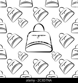Handtasche Symbol Nahtloses Muster, Hand Tasche Design Vektor Kunst Illustration Stock Vektor