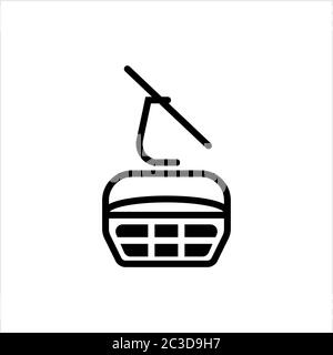 Ski Lift Icon, Aerial Lift Icon Vektor-Kunst Illustration Stock Vektor