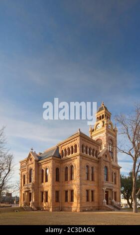 Llano County Courthouse, 1893, romanischer Revival-Stil, in Llano, Hill Country, Texas, USA Stockfoto