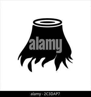 Baumstumpf Symbol, Baumstumpf Vektor-Kunst Illustration Stock Vektor