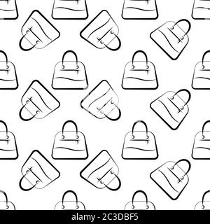 Handtasche Symbol Nahtloses Muster, Hand Tasche Design Vektor Kunst Illustration Stock Vektor