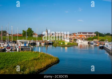 Blick auf Willemstad, eine historische Stadt in der niederländischen Provinz Nordbrabant, Niederlande. Stockfoto