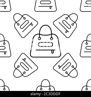 Handtasche Symbol Nahtloses Muster, Hand Tasche Design Vektor Kunst Illustration Stock Vektor