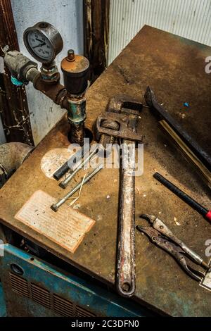 Verschiedene Industriewerkzeuge. Stockfoto