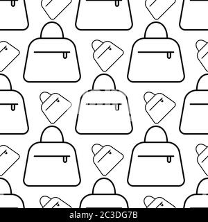 Handtasche Symbol Nahtloses Muster, Hand Tasche Design Vektor Kunst Illustration Stock Vektor