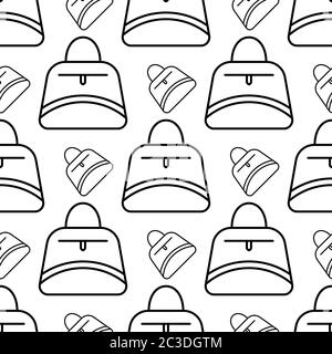 Handtasche Symbol Nahtloses Muster, Hand Tasche Design Vektor Kunst Illustration Stock Vektor