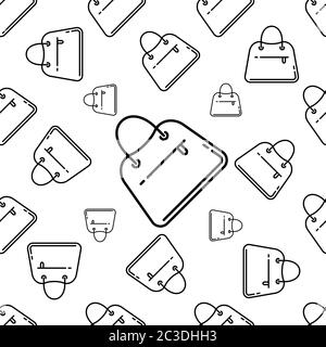 Handtasche Symbol Nahtloses Muster, Hand Tasche Design Vektor Kunst Illustration Stock Vektor