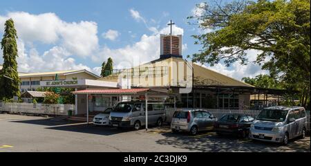 Kuala Belait, Brunei - 3. Dezember 2018: Katholische Kirche St. John Stockfoto