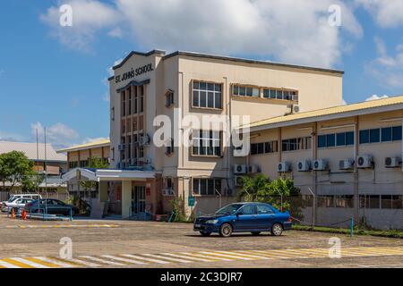 Kuala Belait, Brunei - 3. Dezember 2018: St. John's School, gegründet von der katholischen Kirche St. John in 1929 Stockfoto