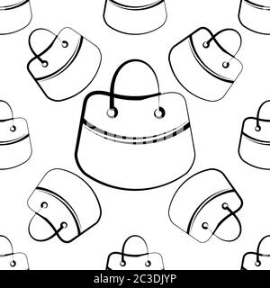 Handtasche Symbol Nahtloses Muster, Hand Tasche Design Vektor Kunst Illustration Stock Vektor