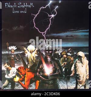 Black Sabbath Live Evil Holland - Vintage 12'' Vinyl LP Cover Stockfoto