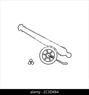 Kanone-Symbol, Waffe-Symbol, Old Style Vektor Art Illustration Stock Vektor