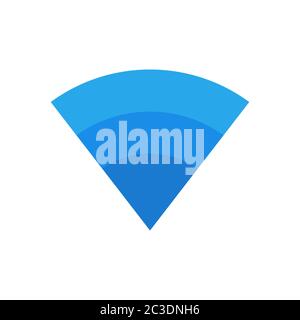 Moderne blaue Signal WiFi Symbol Symbol Design Vektor. Drahtlose Netzwerkverbindung. Stock Vektor