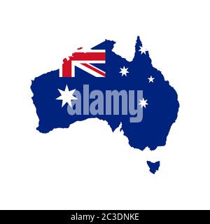australien Karte Flagge Design Vektor Illustration Stock Vektor