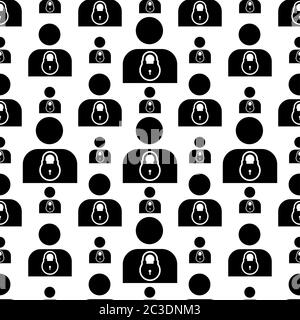 Sichere Benutzeranmeldung, Passwortgeschützt, Schutz Personenbezogener Daten, Authentifizierungs-Symbol, Symbol Für Datenschutz Im Internet Nahtloses Muster Vektor Kunst Illus Stock Vektor
