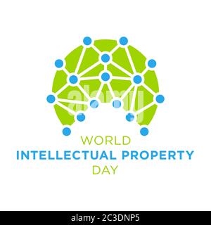 Welt Intellectual Property Day. Gehirn-Design-Vektor-Illustration. Stock Vektor