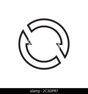 Symbolvektor für Synchronisationslinien auf weißem Hintergrund Stock Vektor