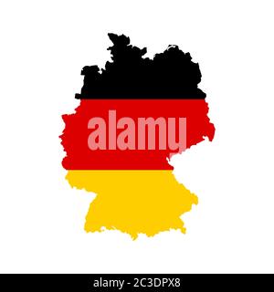 deutschland Karte Flagge Design Vektor Illustration Stock Vektor