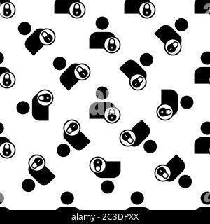 Sichere Benutzeranmeldung, Passwortgeschützt, Schutz Personenbezogener Daten, Authentifizierungs-Symbol, Symbol Für Datenschutz Im Internet Nahtloses Muster Vektor Kunst Illus Stock Vektor
