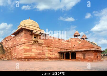 Jodha Bai Mahal (Jodha Bai's Palace), Fatehpur Sikri, Agra District, Uttar Pradesh, Indien Stockfoto