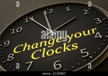 Ändern Sie Ihre Uhren modernen schwarzen Uhr Stil Stockfoto