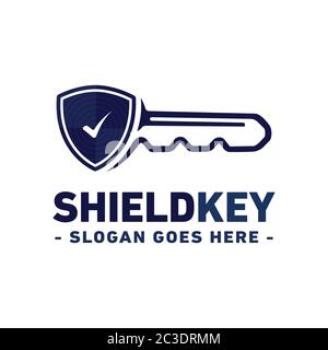 Logo des Schildschlüssels. Vektor und Illustration. Stock Vektor