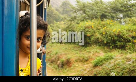 Ooty Toy Train Ride in Indien. Stockfoto