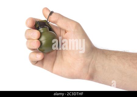 Hand mit kleinen Granate Stockfoto