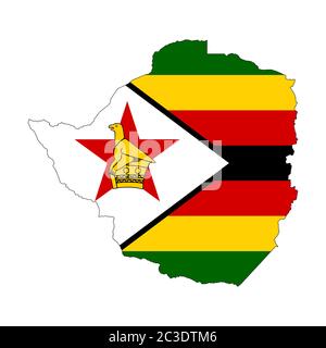 simbabwe Karte Flagge Design Vektor Illustration Stock Vektor