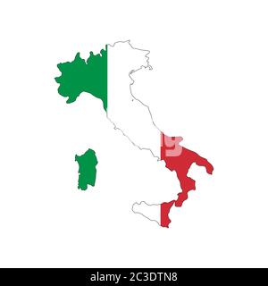 italien Karte Flagge Design Vektor Illustration Stock Vektor