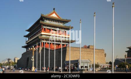 Breite Ansicht Der qianmen Tor, Peking Stockfoto