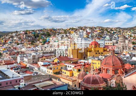 Panoramablick auf Guanajuato, Mexiko. UNESCO-Weltkulturerbe. Stockfoto