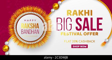 Raksha Bandhan Werbebanner. Stock Vektor