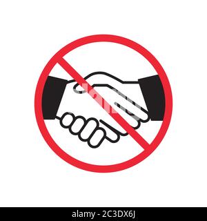 Kein Handshake-Symbol. Vermeiden Sie physischen Kontakt Coronavirus. Stock Vektor