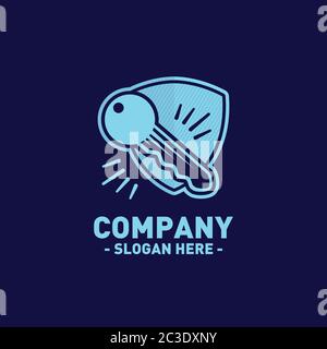 Sicherheitslogo. Vektor und Abbildung der Abschirmung. Stock Vektor