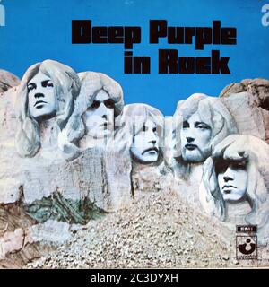 Deep Purple in Rock - Vintage 12'' Vinyl LP Cover Stockfoto