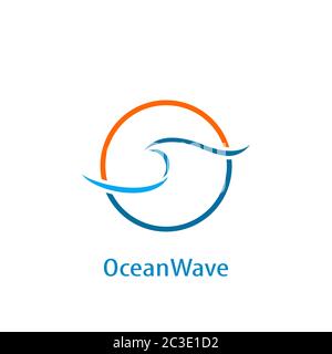 Ocean Wave Design Konzept, abstraktes Business Logo, isoliert auf weißem Hintergrund. Stock Vektor