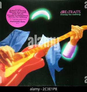 Dire Straits Money for Nothing - Vintage 12'' Vinyl LP Cover Stockfoto