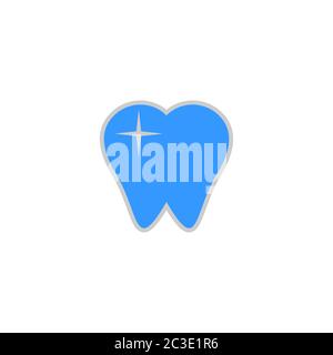 Zahnpflege Logo Design-Konzept, Zahn Symbol und Symbol, modernes und einfaches Design, isoliert auf weißem Hintergrund. Stock Vektor