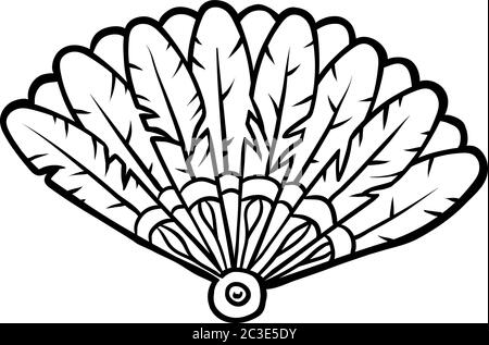 Malbuch für Kinder, Cartoon-Zubehör, Fan Stock Vektor