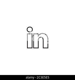 Kleinbuchstaben I N Linie Symbol Symbol Vektor Stock Vektor