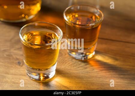 Alkohol alkoholischer Rum Shots bereit zu trinken Stockfoto