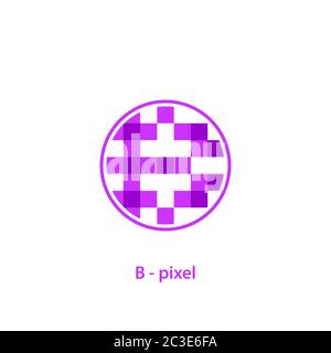 Anfangsbuchstabe B Logo, Pixel Art Design Konzept, isoliert auf weißem Hintergrund. Stock Vektor